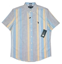 U.S. Polo Assn. #11730 NEW Men's Stretch Short Sleeve Button Up Woven Shirt