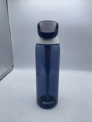 Brita 26oz Water Bottle w/Filter BPA Free Travel To Go Blue w/ Rubber Spout