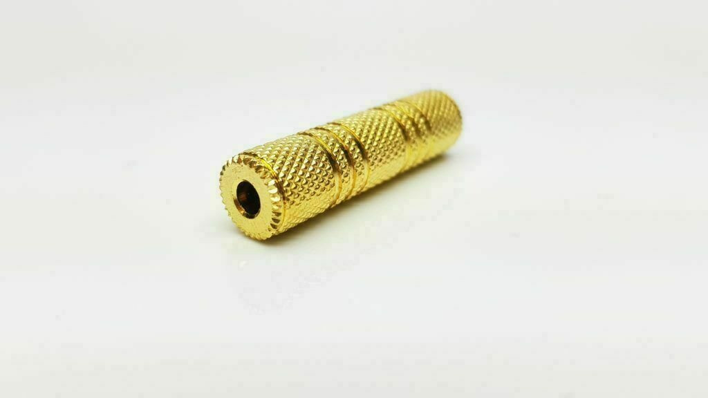 1Pcs AUX Coupler Connector Joiner Stereo Jack Gold Female 3.5mm