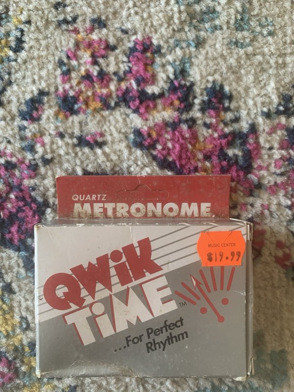 Vintage 1995 Qwik Time QT-3 Quartz Metronome w/ Box A440 Tuning Tone Tested