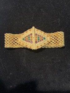 Authentic Rare Jacqueline Kennedy Simulated Gemstone Bracelet Gold Plated