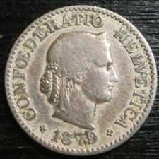 Switzerland 10 Rappen 1879