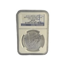 2015 G. Britain S2PND Britannia Textured Fields. Early Release. s MS69 1oz