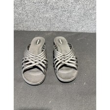 Okabashi Womens Black Strappy Slide Sandals Size 6.5-7.5 Made in USA