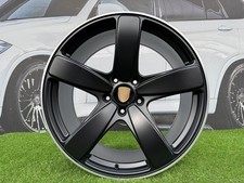 4X R21" 5X130 Jantes Turbo Style Noires Demi Mate + Poli: S'adapte Pour Panamera