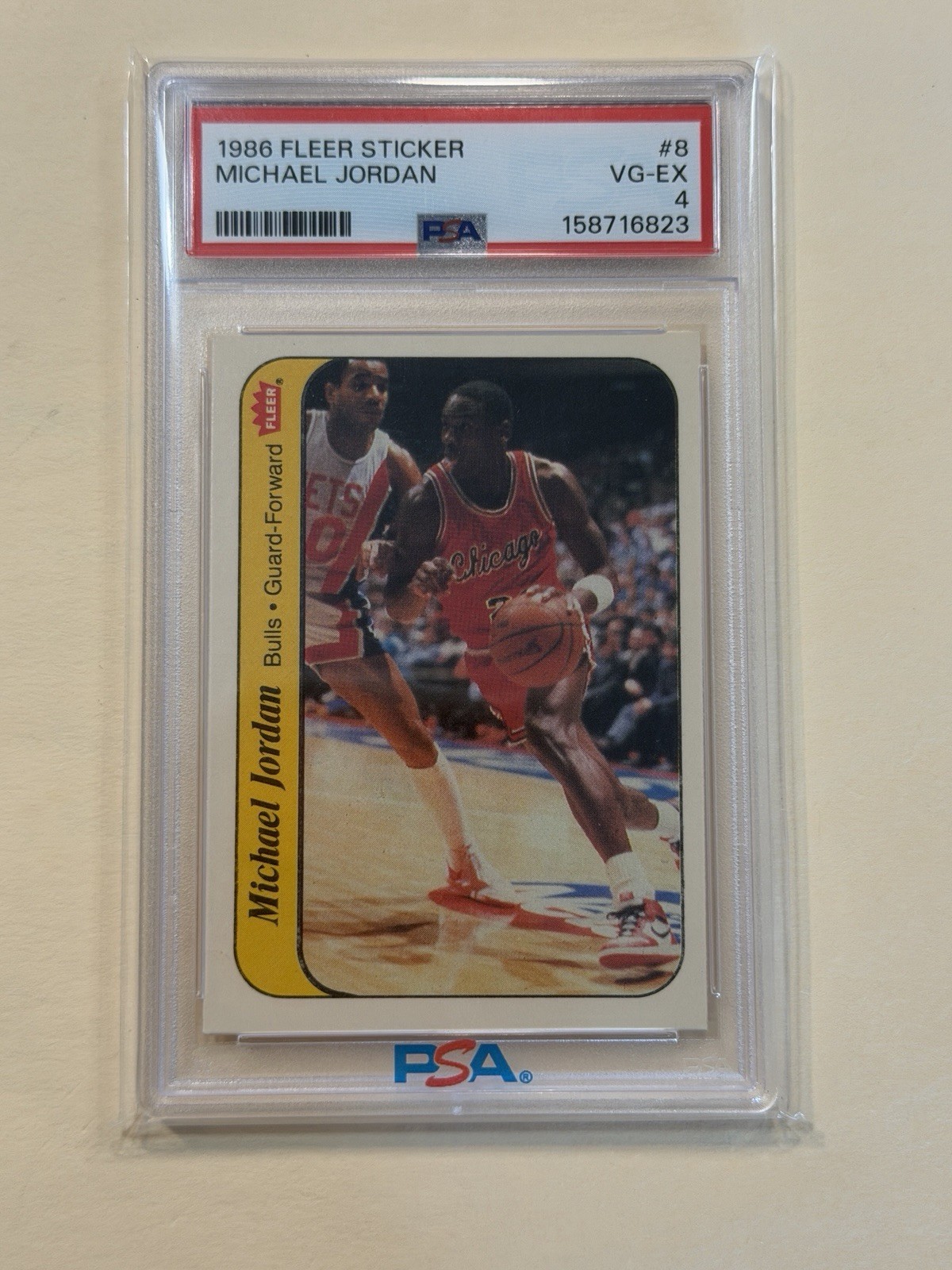 Michael Jordan 1986 Fleer Sticker - Rookie - PSA 4