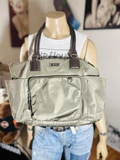 TUMI SM3 Men's Shoulder Tote Bag Nylon Sage Green Logo Plate