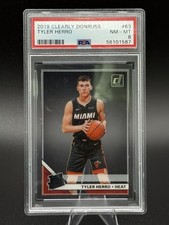 Panini 2019-20 Clearly Donruss Tyler Herro #63 Rated Rookie Miami Heat PSA 8 NBA
