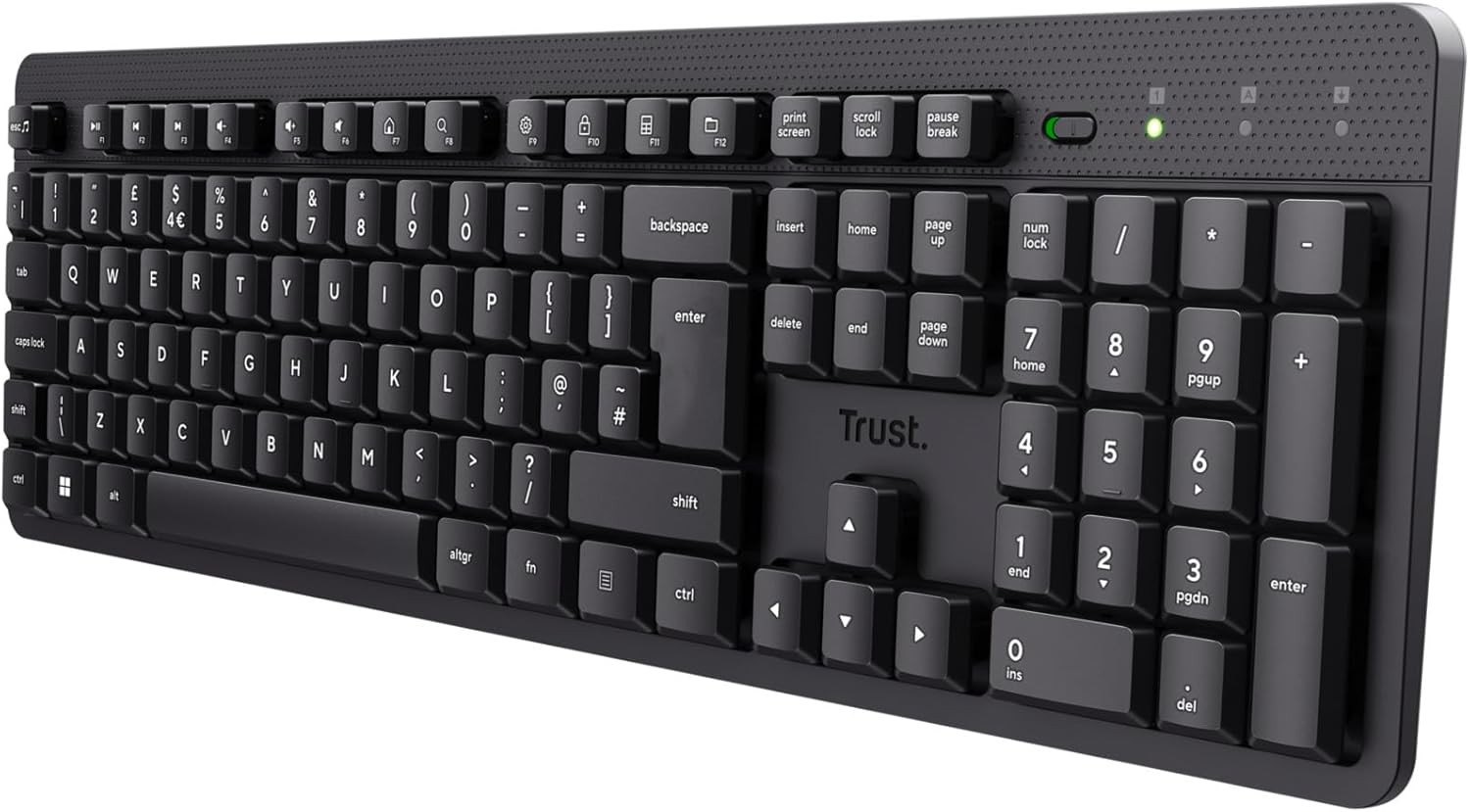 Trust Ody II Silent Wireless Keyboard QWERTY UK Layout, Membrane Low Profile Ke
