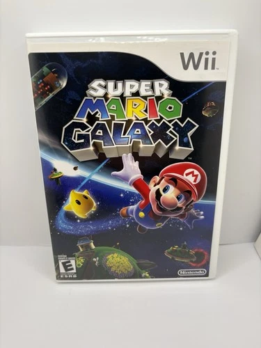Super Mario Galaxy Nintendo Wii 2007 CIB Complete Black Label 3D Platformer