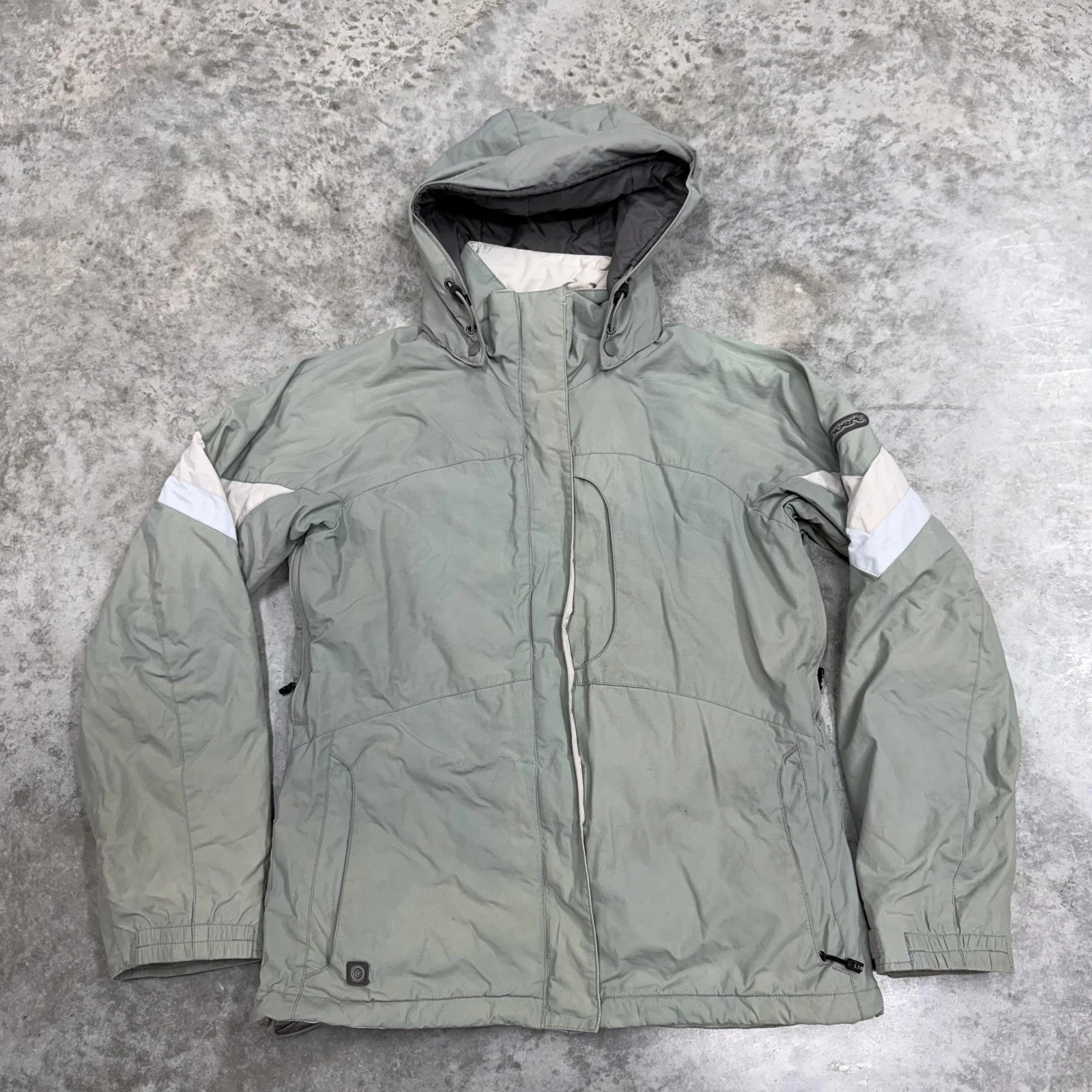 Columbia Convert Jacket Womens Medium Green Hooded Ski Insulated Fleece Lined