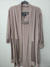 R M Richards 18W 2-piece Dress Set Embellished Neckline Taupe Jacket Plus Size