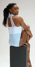 SIMONE BILES GK Elite SOMETHING BLUE WEDDING Leotard Gymnastics USA Bling SZ: CL