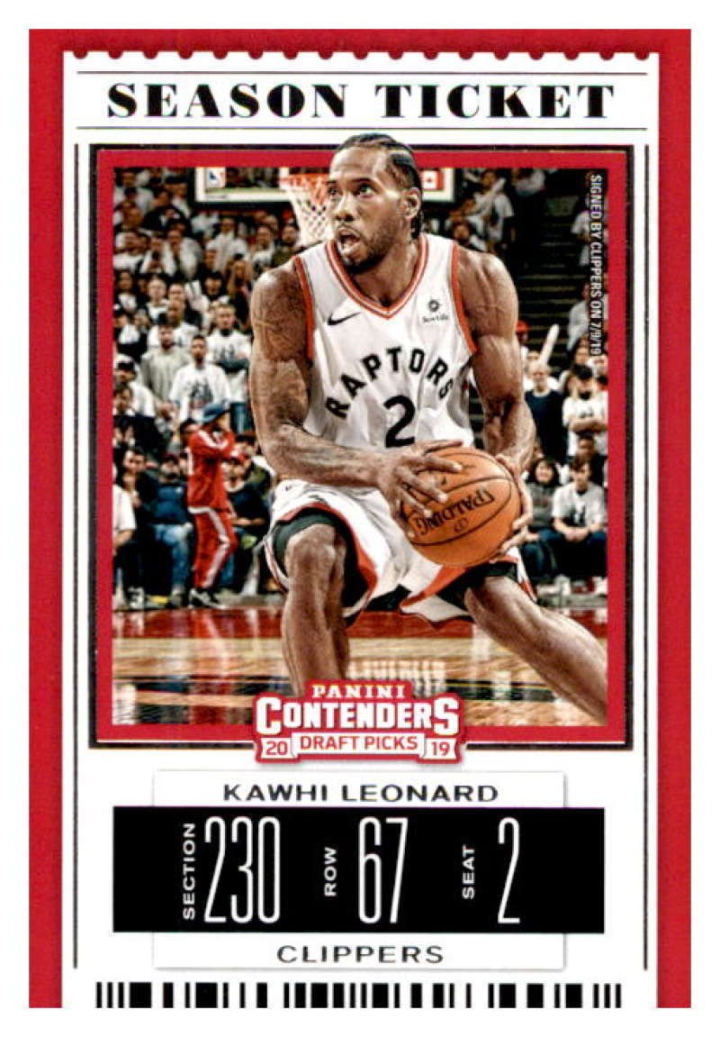 2019-20 PANINI CONTENDERS DRAFT PICKS SEASON TICKET #26 KAWHI LEONARD LOS ANGELE