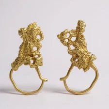 Irregular Hoop Earrings Zara Liquid Metal Lava Stud Gold Boho Statement 14k