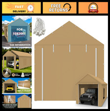 10x20FT Waterproof Carport Canopy Sidewall Cover with Zippers & Bungees - UV Pro