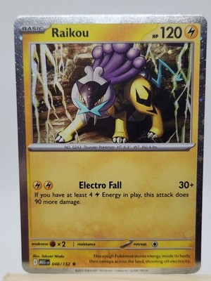 Pokémon Raikou 048/132 Rare Holo 120 HP Electro Fall Me01 Mega Evolution English