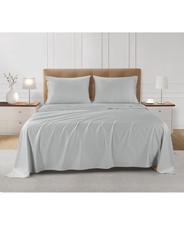 SleepRX 300 Thread Count 4-Pc. Sheet Set - Light Grey