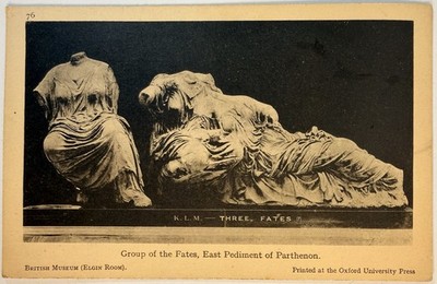 British Museum Parthenon Three Fates Elgin Marbles Oxford Press Postcard