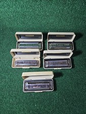 LOT OF 5 Vintage Harmonica Hohner Marine Band 1896 Key A, D, C, G , F