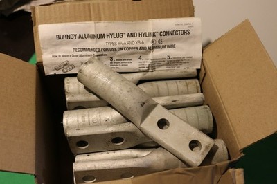 BURNDY HYLUG COMPRESSION ALUM 2-HOLE # 537127 18 Lugs in one lot YA36A3