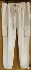 SHINESTAR, Women's XL, Cargo Jogger Pants, Tie & Stretch Waistline, Cream, NWOT