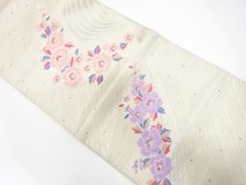 7630366: JAPANESE KIMONO JAPANESE FUKURO OBI / WOVEN PEONY