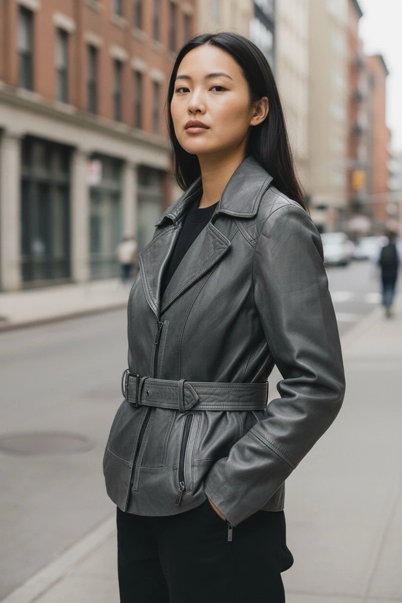 Marc New York Leather Outer Shell Gray Coats, Jackets & Vests for