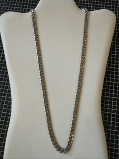 Catena cubana piatta da uomo in argento sterling 925 massiccio spessore 8 mm made in Italy