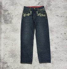 Vintage 90s Crown Holder Embroidered rap jeans og y2k Japanese style regular fit