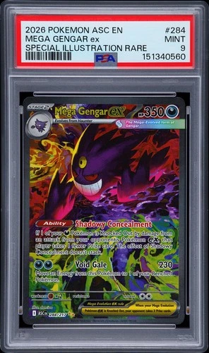 2026 POKEMON ASCENDED HEROES SPECIAL ILLUSTRATION RARE MEGA GENGAR EX PSA 9