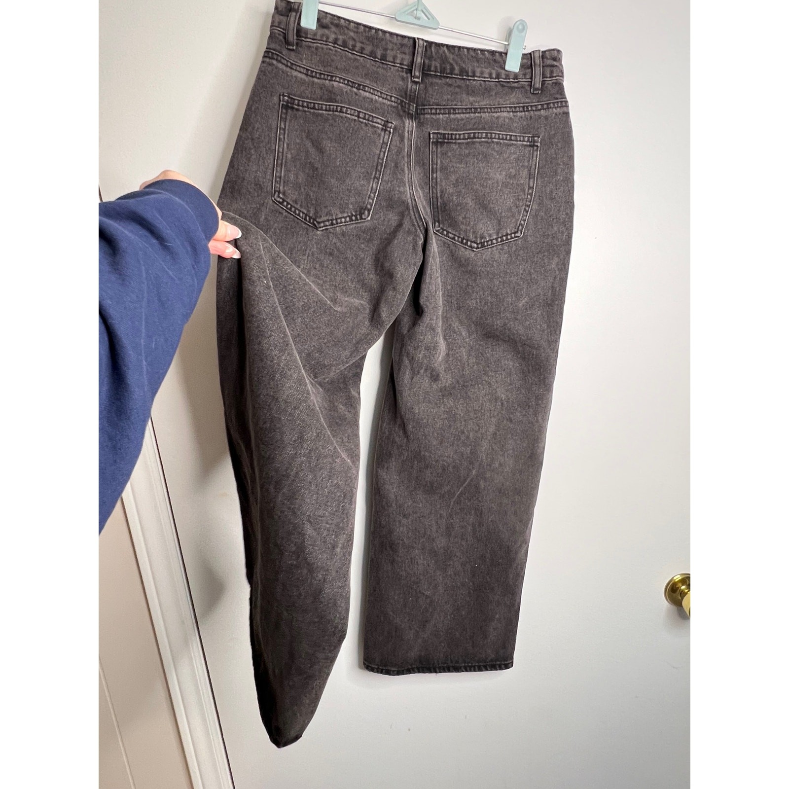 Edikted Black Wide Leg Jeans Size Small image 9