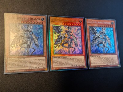 Yugioh Karten Playset 3x Blue Eyes Abyss Dragon RA01-EN016 Ultimate Rare English