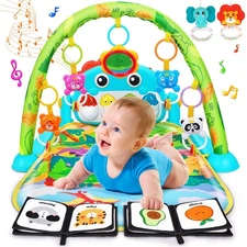 Baby Play Mat Baby Toys Tummy Time Mat Toys Musical Activity Center for Infan...