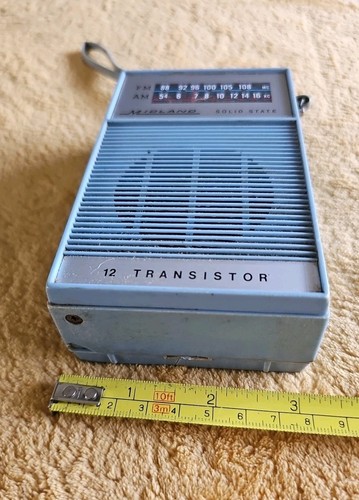Vintage Midland Solid State Transistor Pocket AM/FM Radio blau ungetestet - Bild 9 von 12
