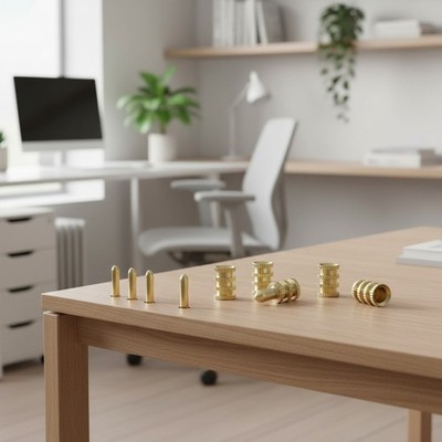 10 Sets of Brass Table Alignment Pins with Sockets for Perfect Leaf Alignment