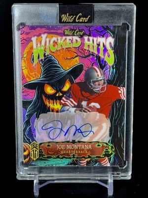 Joe Montana Auto True 1/1 Holo 2025 Wild Card Wicked Hits San