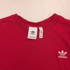 Adidas Casual Crew Neck Short Sleeve Graphic T Shirt Mens Size M Red