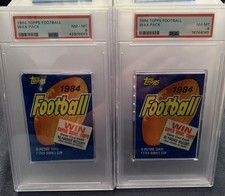 BOTH(2)-1984 TOPPS FOOTBALL CARD UNOPENED WAX PACKS-PSA 8-NM-MT-Elway/Marino-RC?