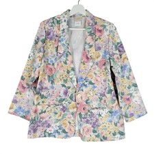 Vintage Jaclyn Smith Floral Blazer Women 6 P Multi Color Vintage Spring Classics