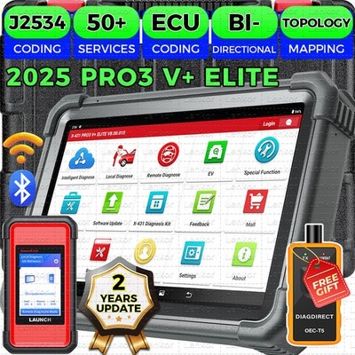 LAUNCH X431 PRO3S+ ELITE PRO5 Car Truck Diagnostic Tool ECU J2534 Programming