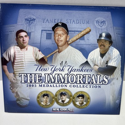 2005 NEW YORK POST YANKEES THE IMMORTALS MEDALLION COLLECTION HOLDER/BOOK