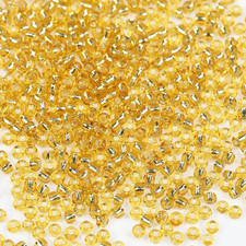 Golden Sliver Lined Color Size 3mm Seed Beads About 3600pcs/100Grams in Bag, 8/0