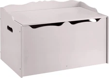 Amazon Basics Kids Toy Box, Wooden Organizer Storage Chest, Gray, 30" x Gray 