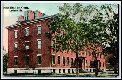 Postcard Parker Hall, Bates College, Lewiston, Me.  ME M70