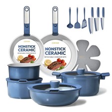 Carote 25 Pcs Nonstick Cookware Sets, Pots and Pans Set with Detachable Handles