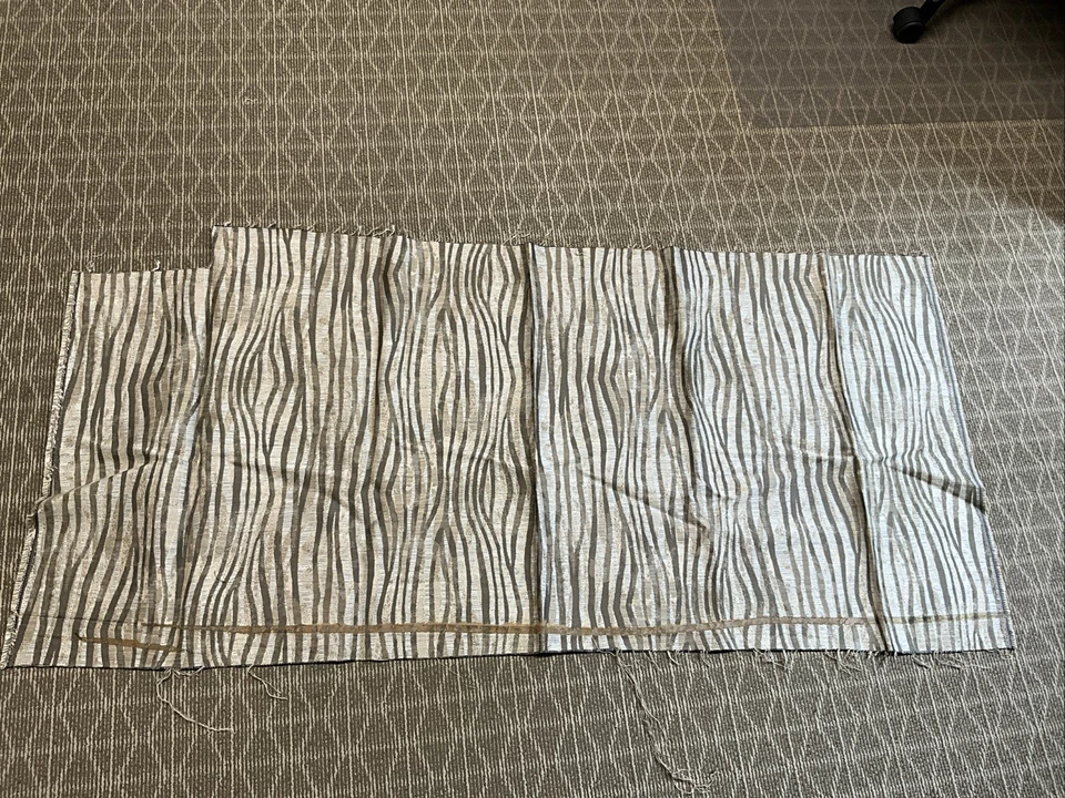 Brown Zebra Stripe Remnant Fabric Heavy Weight Material ~55”x24” - Image 2 of 4