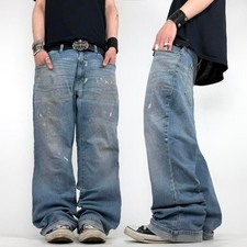 Vintage y2k baggy wide leg faded archive skater grunge jeans