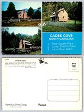 Cades Cove NC Peter Cauble Carter Shield John Oliver Cabin Plastichrome Postcard