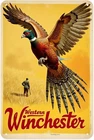 Pheasant Winchester Ad Tin Sign Vintage Hunting Wildlife Metal Sign Print Aesthe
